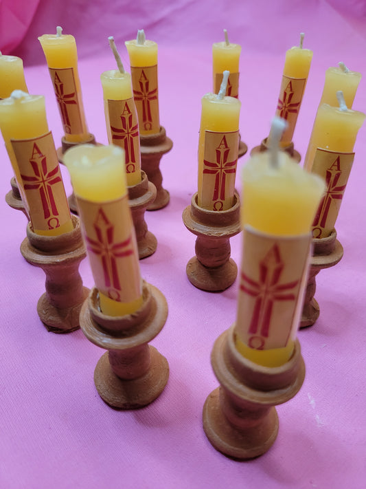 Mini candelero de barro