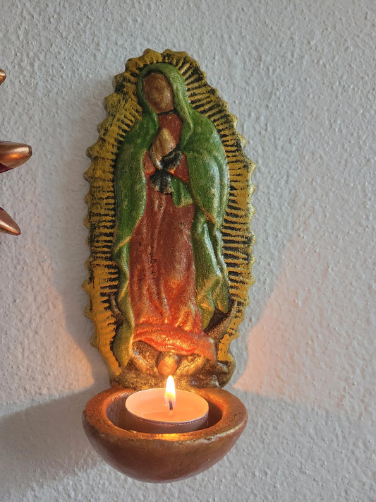 Virgencitas for candle holder