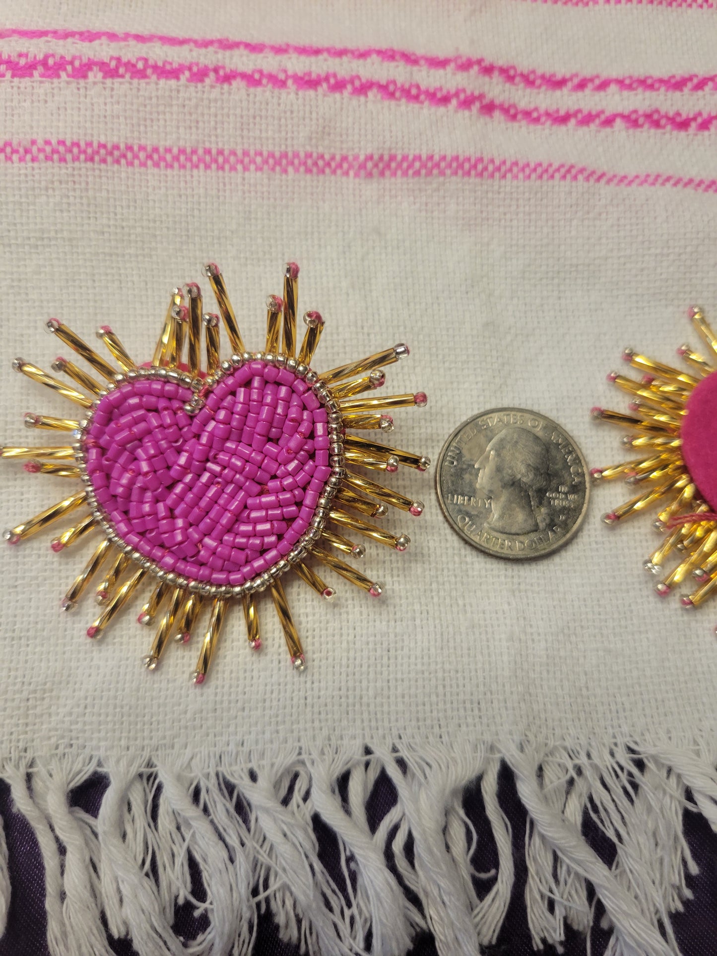 Corazon rosita aretes